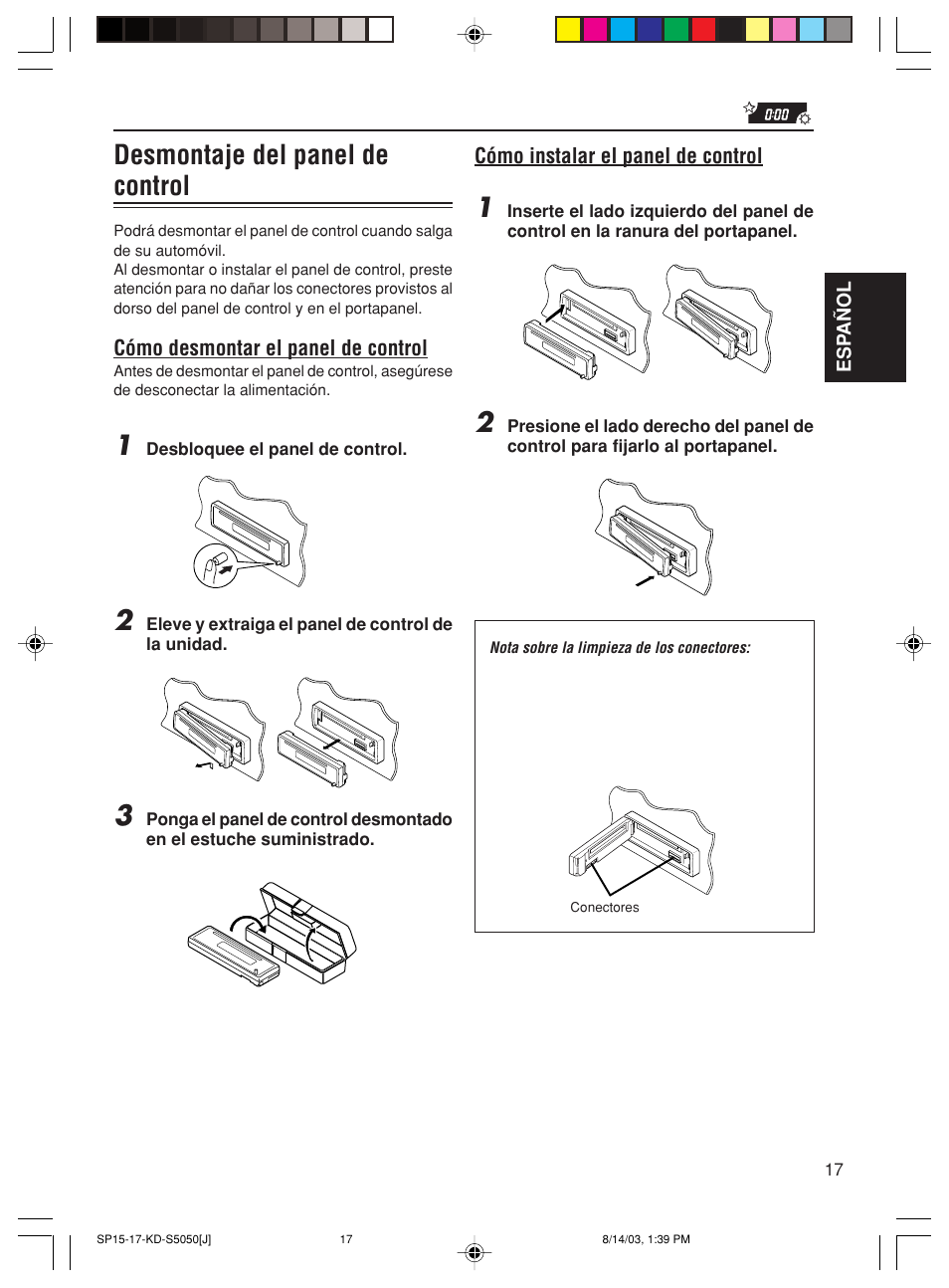 Desmontaje del panel de control | JVC Model KD-S10J User Manual | Page 36 / 59