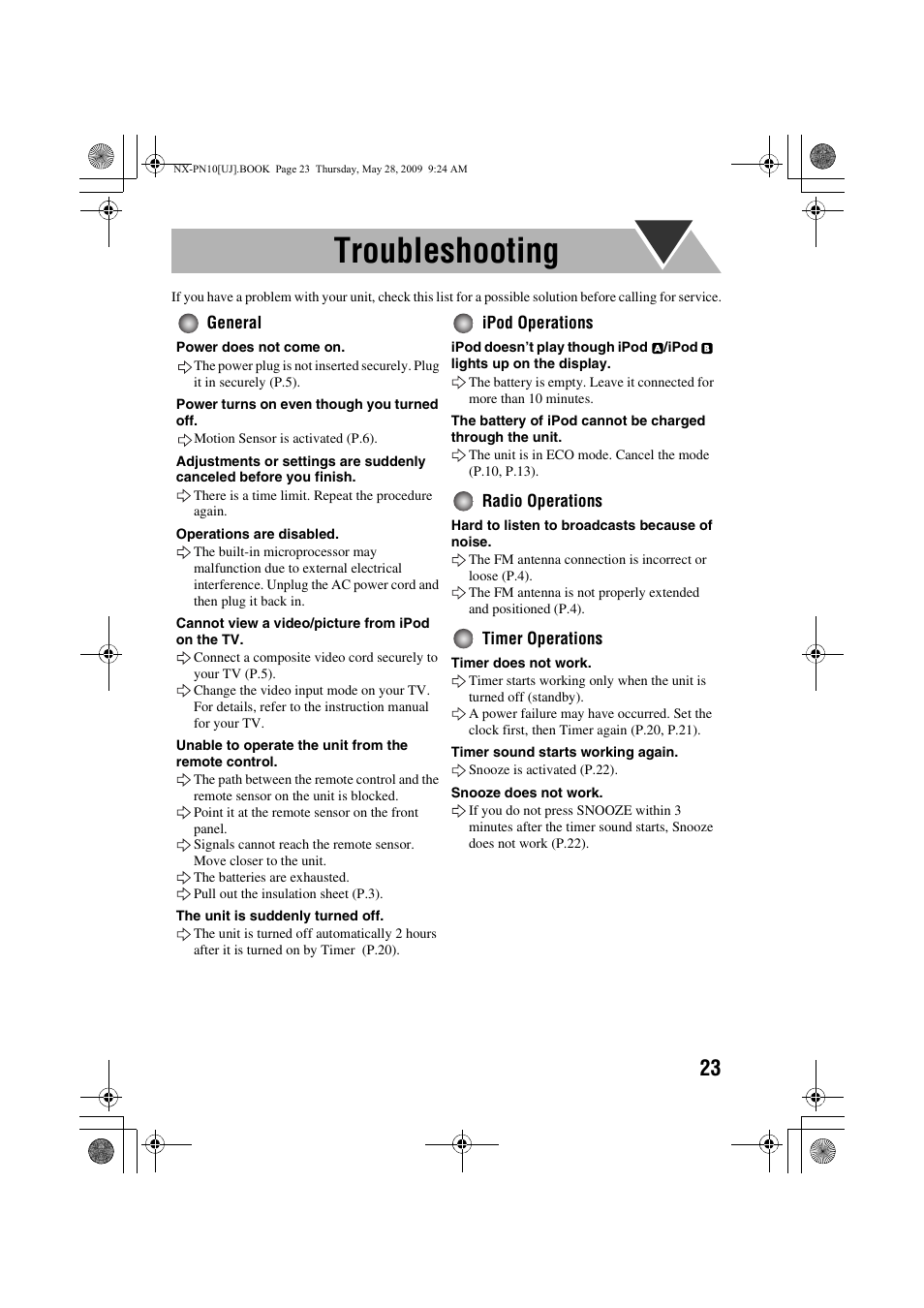 Troubleshooting | JVC NX-PN10 User Manual | Page 25 / 27