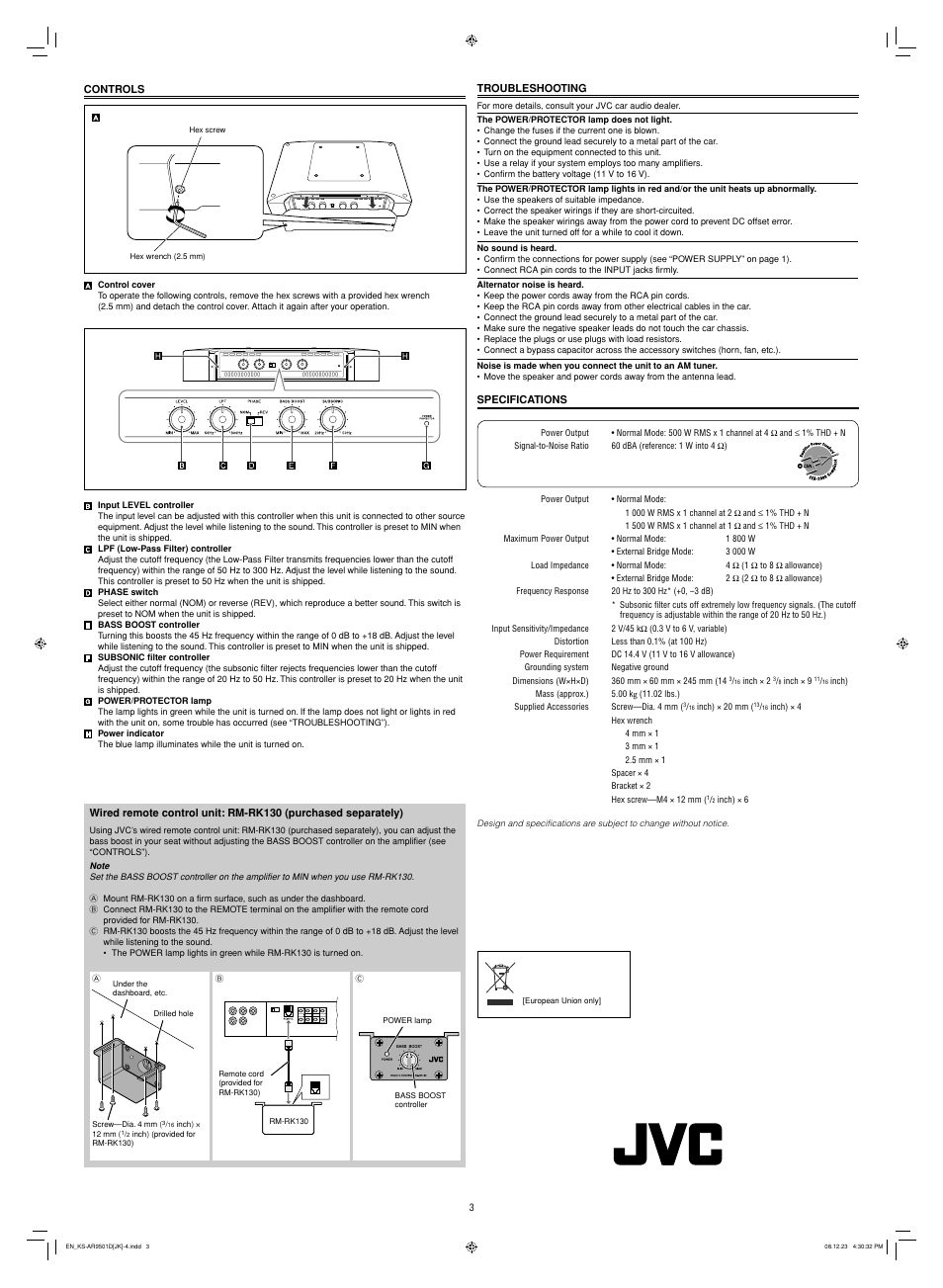 JVC KS-AR9501D User Manual | Page 3 / 6