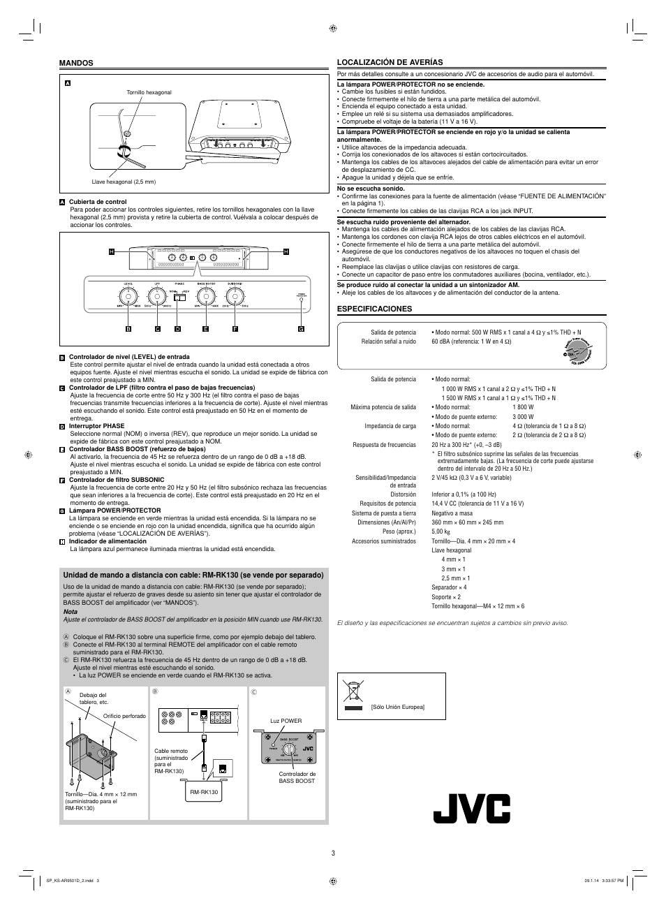 JVC KS-AR9501D User Manual | Page 6 / 6