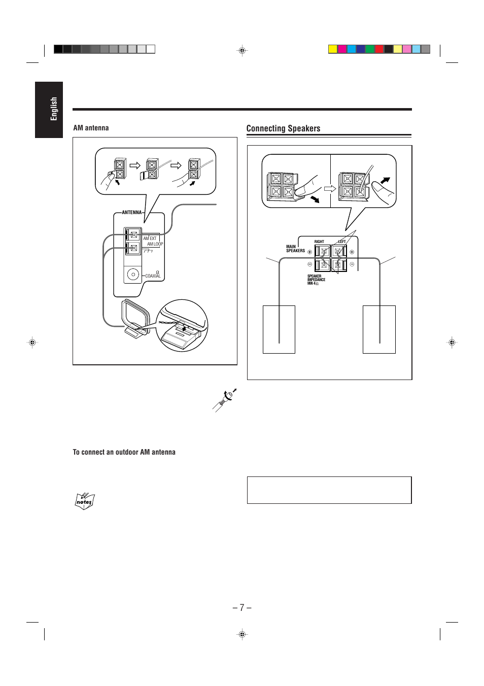 Connecting speakers | JVC UX-P3 User Manual | Page 12 / 28