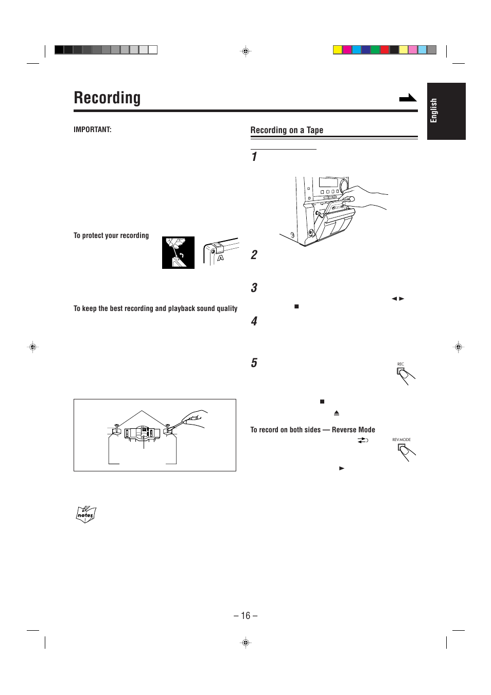 Recording | JVC UX-P3 User Manual | Page 21 / 28