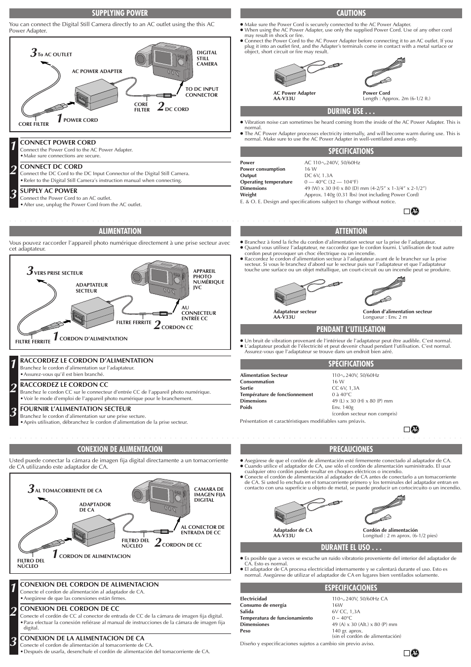 JVC AA-V33U User Manual | Page 2 / 2