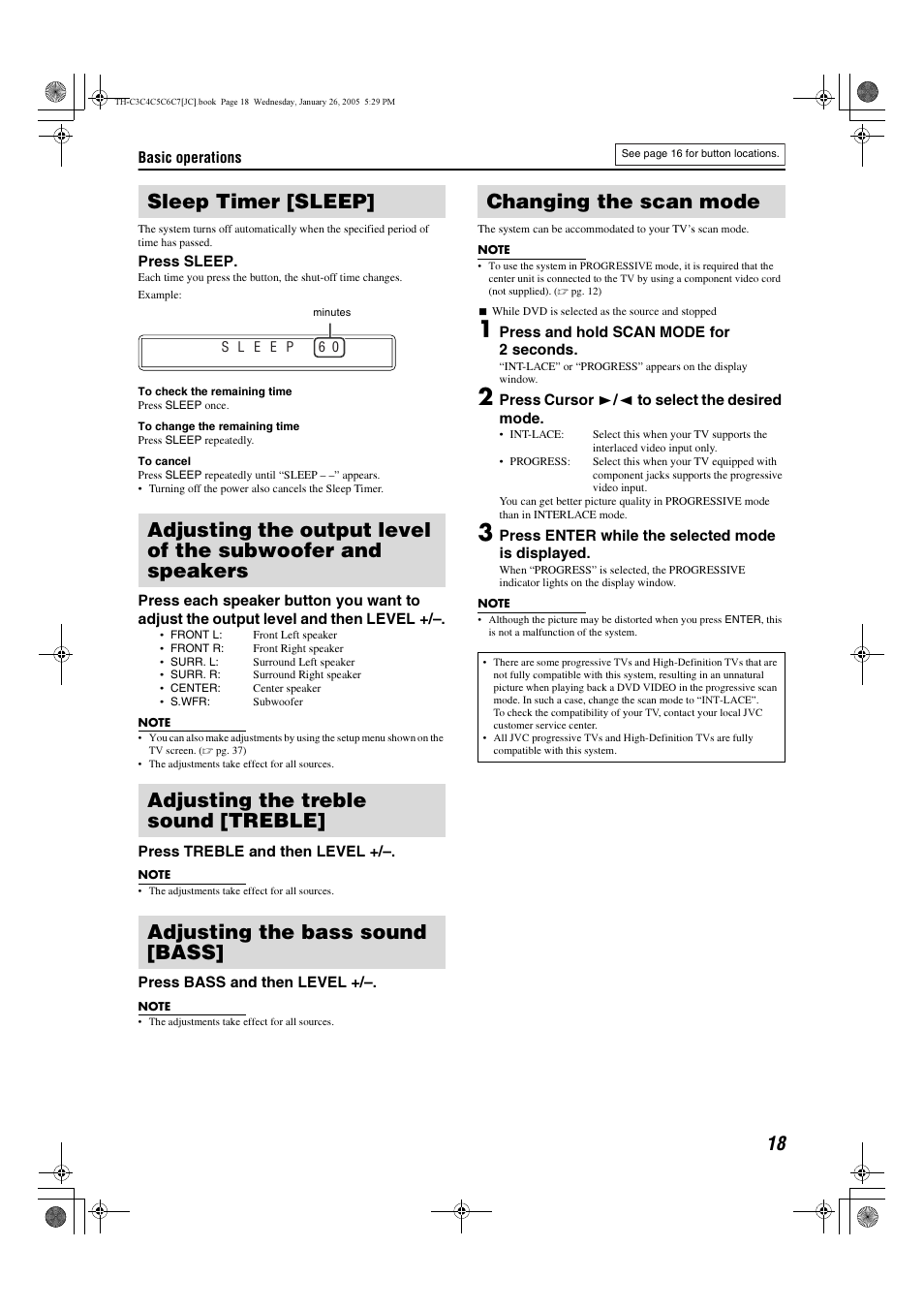 Changing the scan mode | JVC TH-C7 TH-C6 User Manual | Page 21 / 51