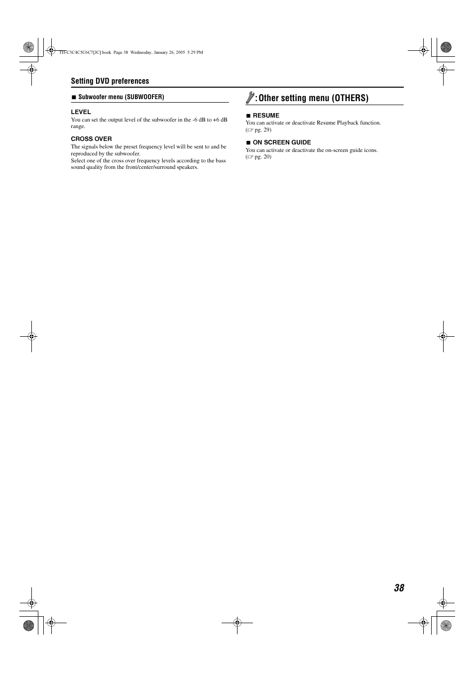 Other setting menu (others) | JVC TH-C7 TH-C6 User Manual | Page 41 / 51