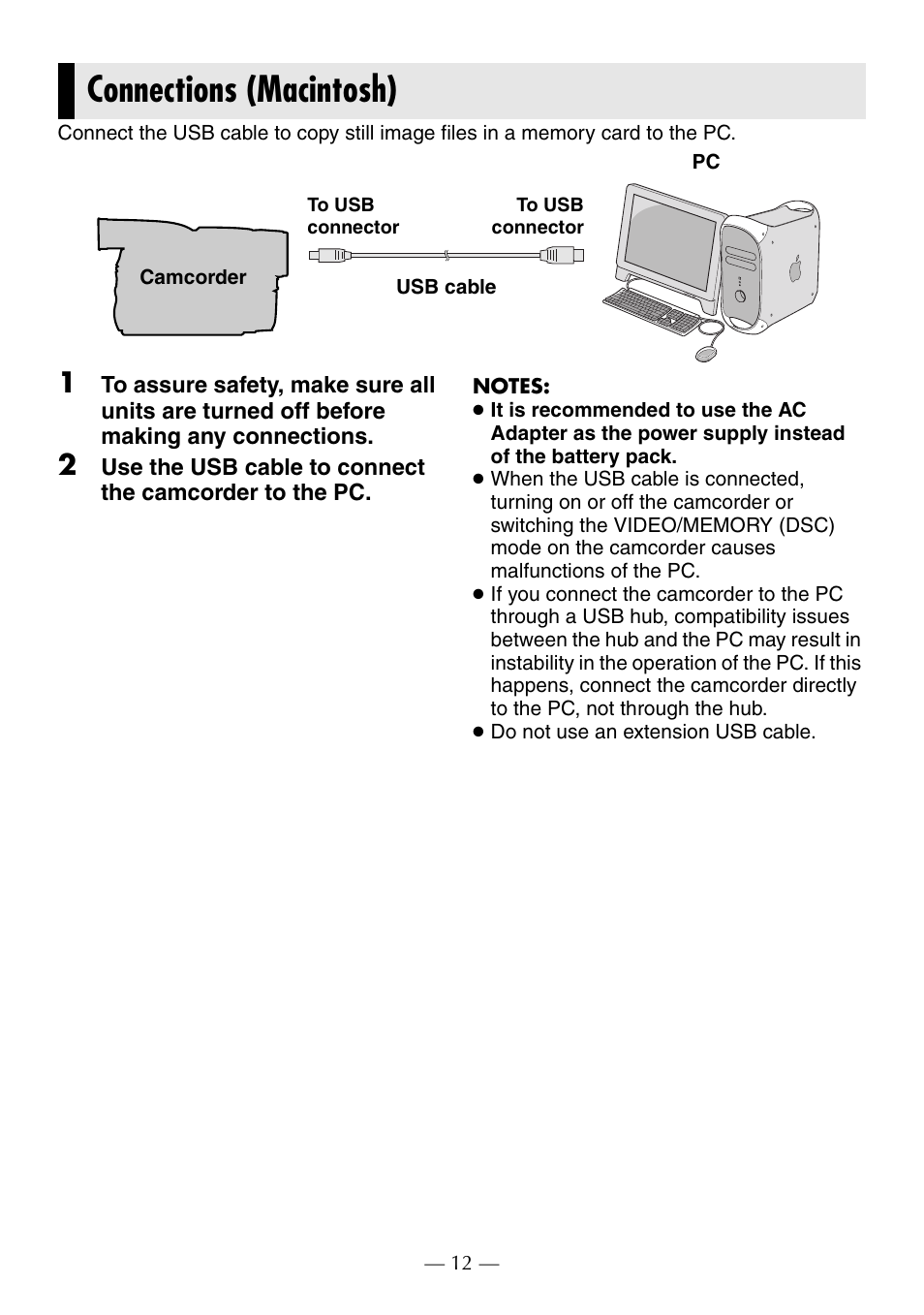 Connections (macintosh) | JVC GR-D370AH User Manual | Page 67 / 72