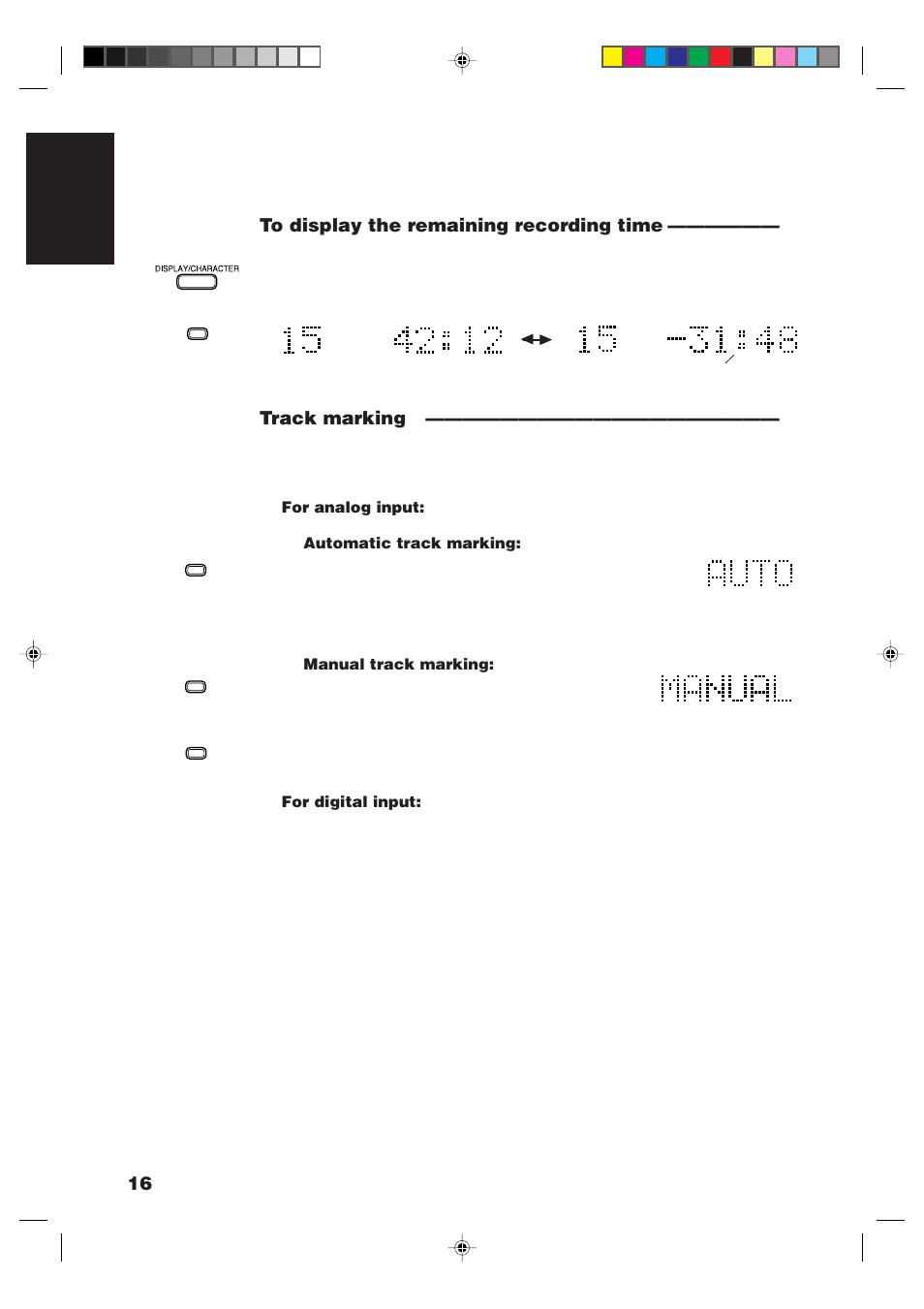 16 english, Track marking | JVC XM-228BK User Manual | Page 20 / 21