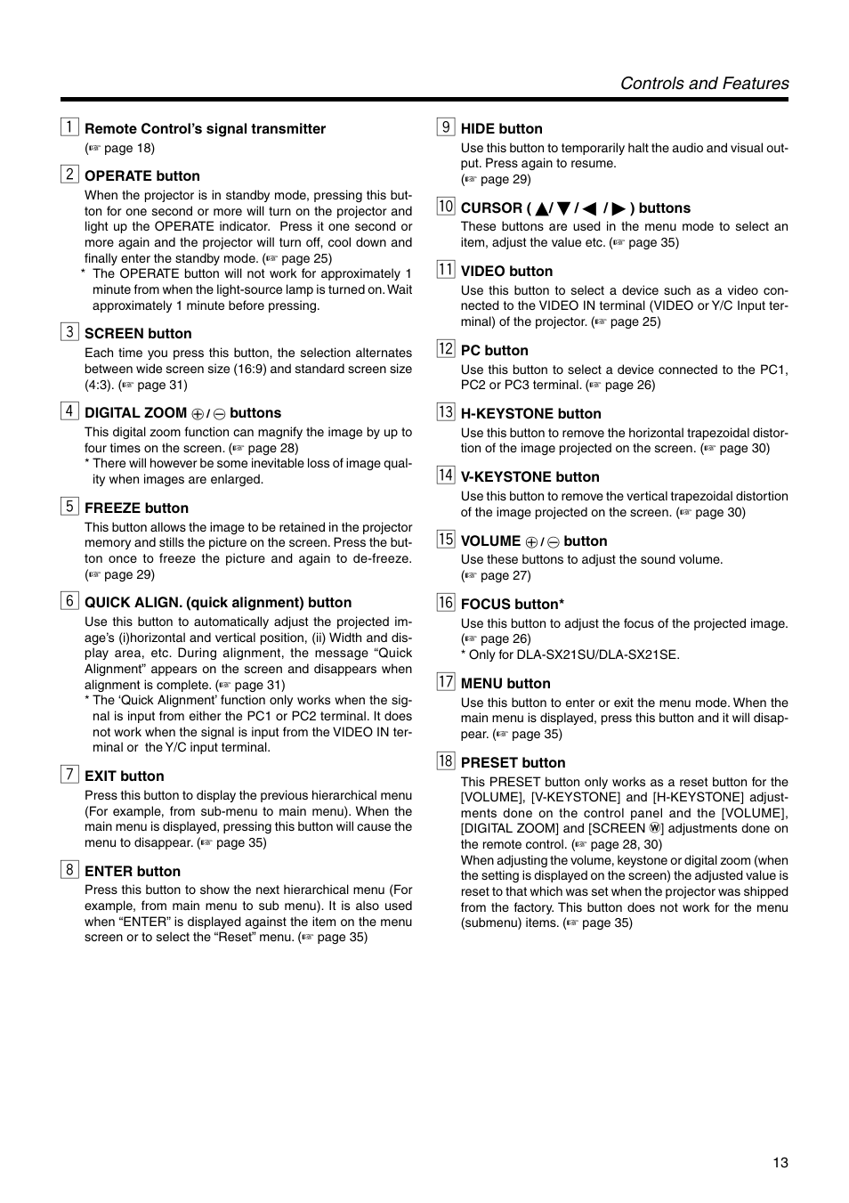 JVC DLA-SX21E User Manual | Page 13 / 58
