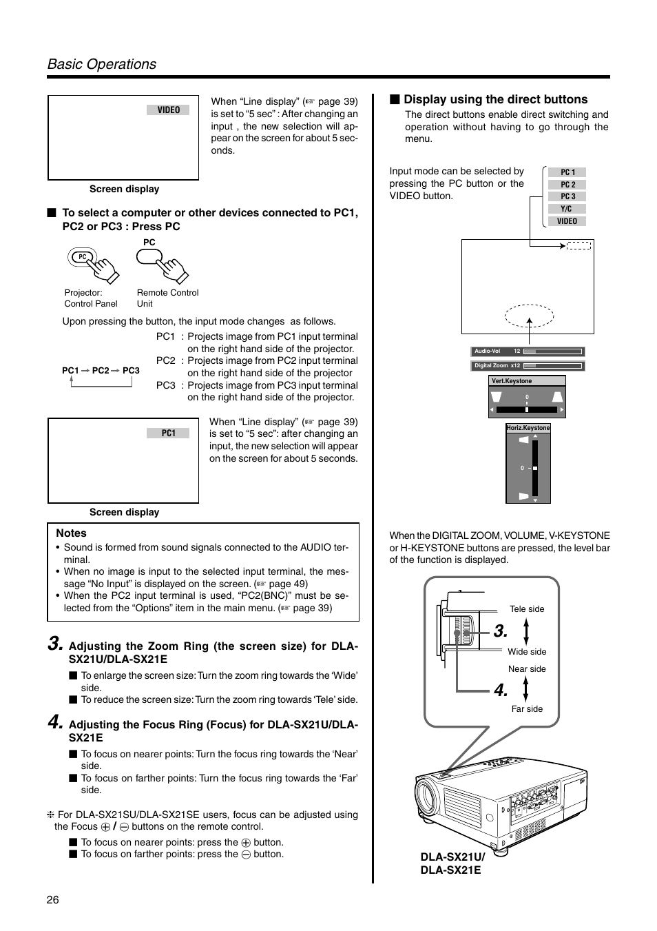 Basic operations | JVC DLA-SX21E User Manual | Page 26 / 58