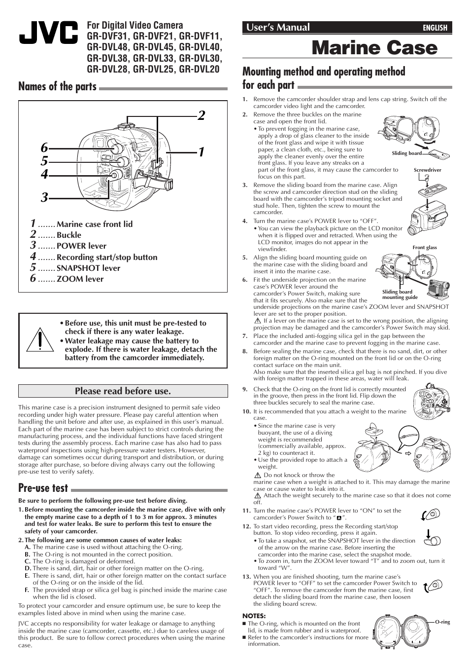 JVC WR-DV21U User Manual | 12 pages