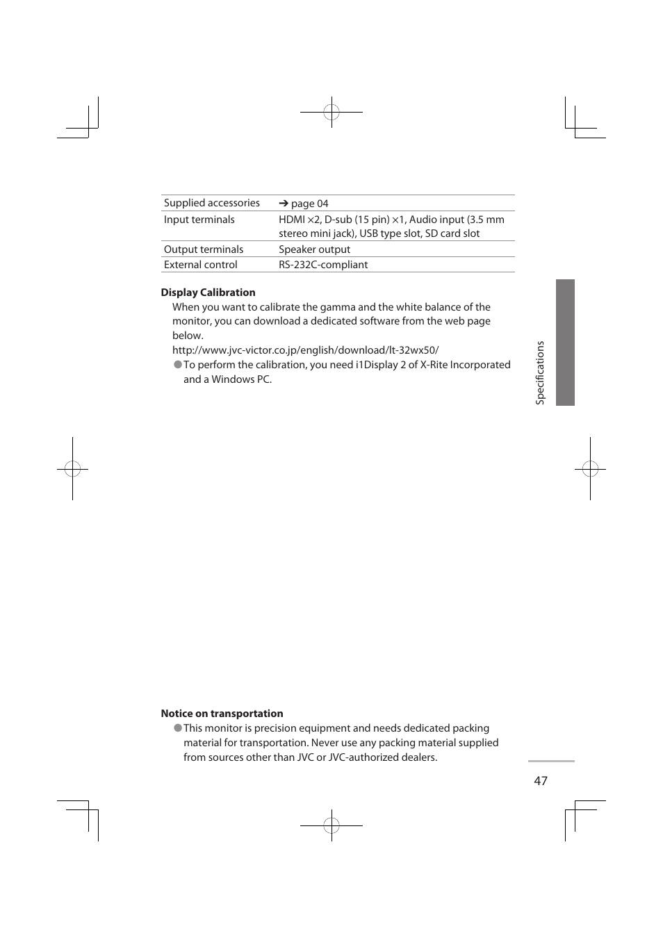 JVC LT-32WX50 User Manual | Page 66 / 79