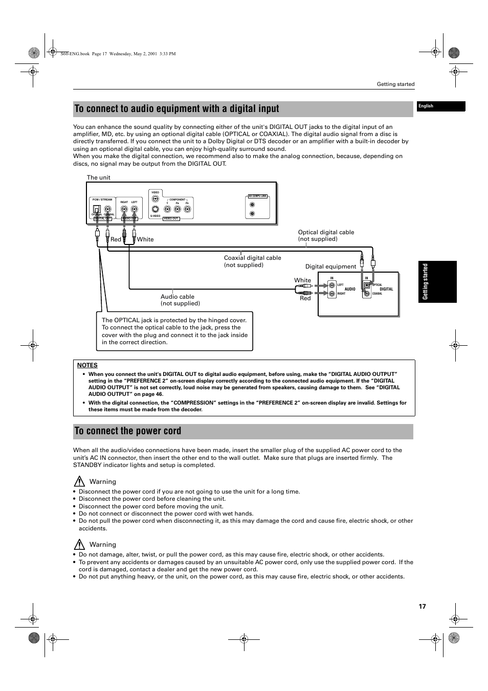Warning | JVC XV-S60 User Manual | Page 19 / 60