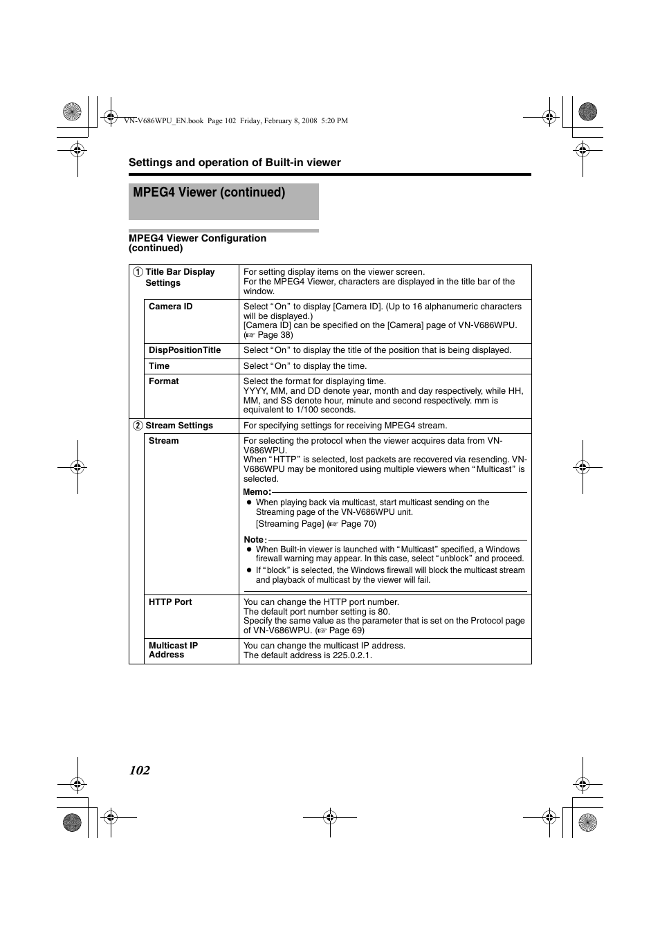 Mpeg4 viewer (continued) | JVC VN-V686WPU User Manual | Page 102 / 119