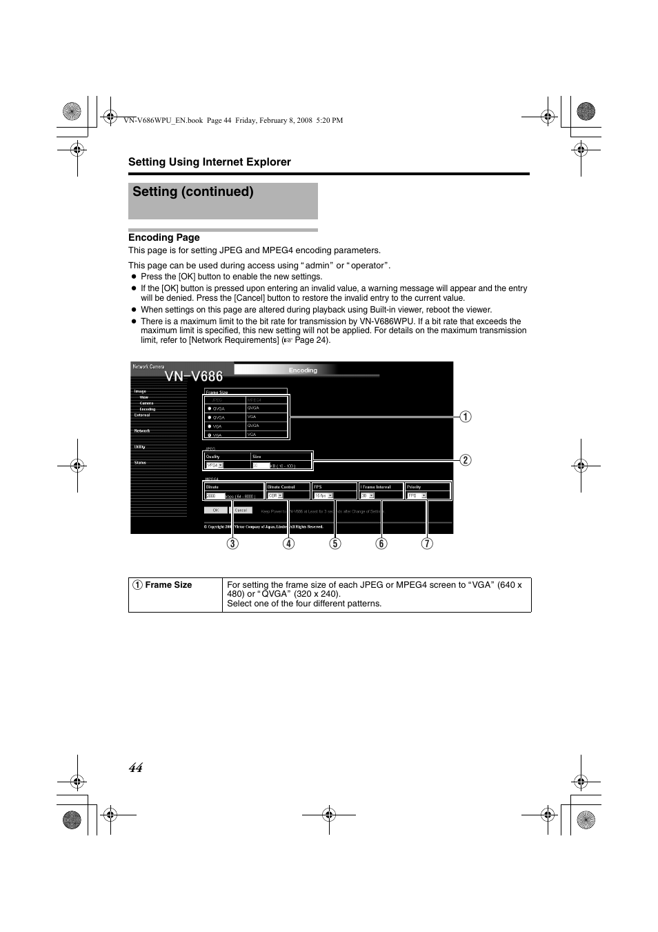 Setting (continued) | JVC VN-V686WPU User Manual | Page 44 / 119