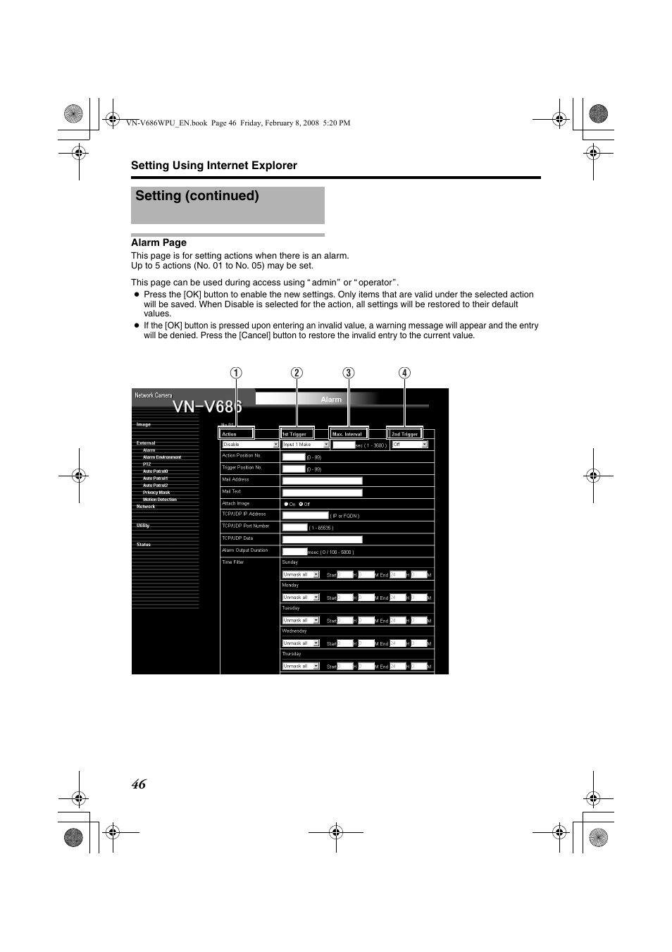 Setting (continued) | JVC VN-V686WPU User Manual | Page 46 / 119