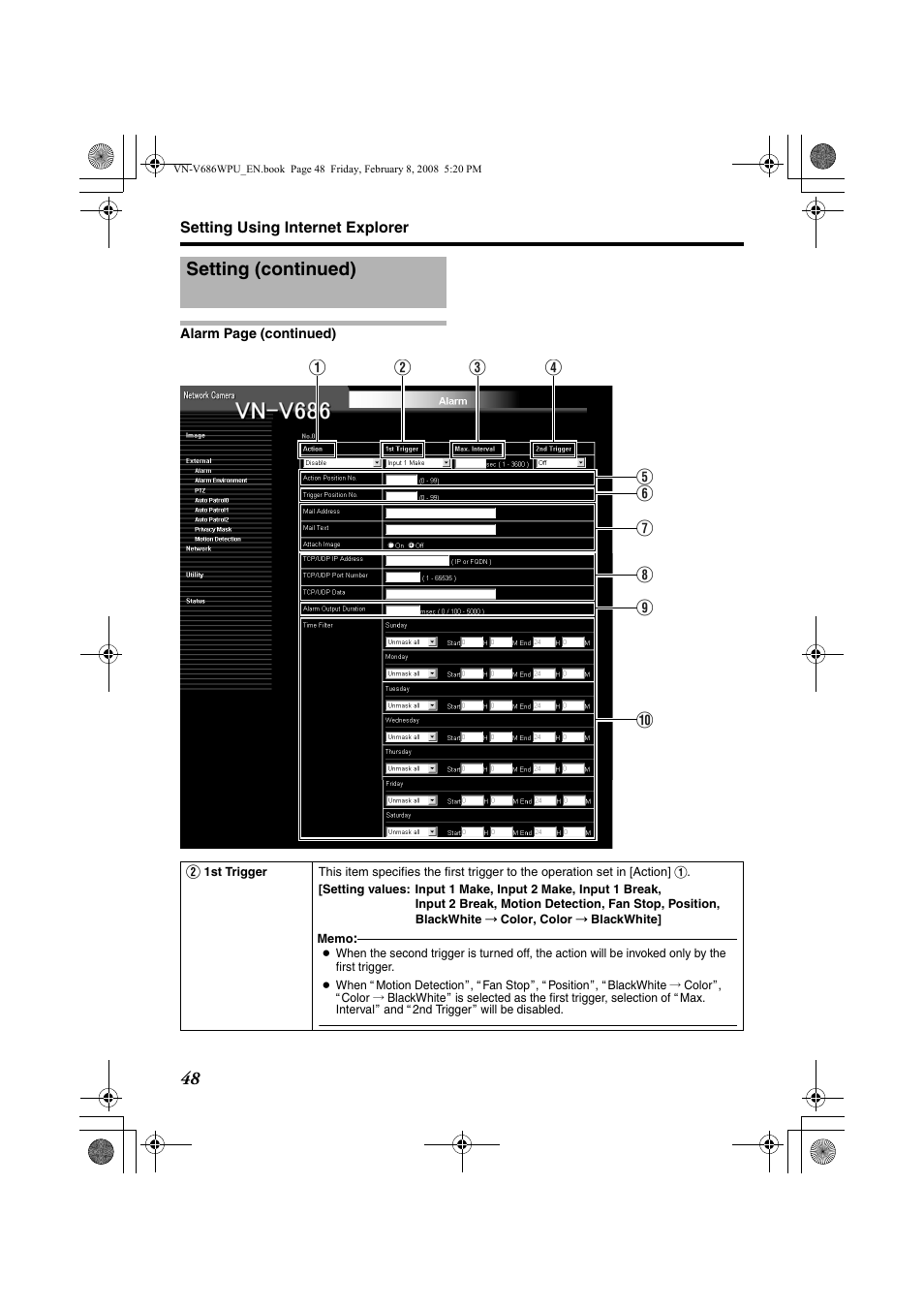 Setting (continued) | JVC VN-V686WPU User Manual | Page 48 / 119