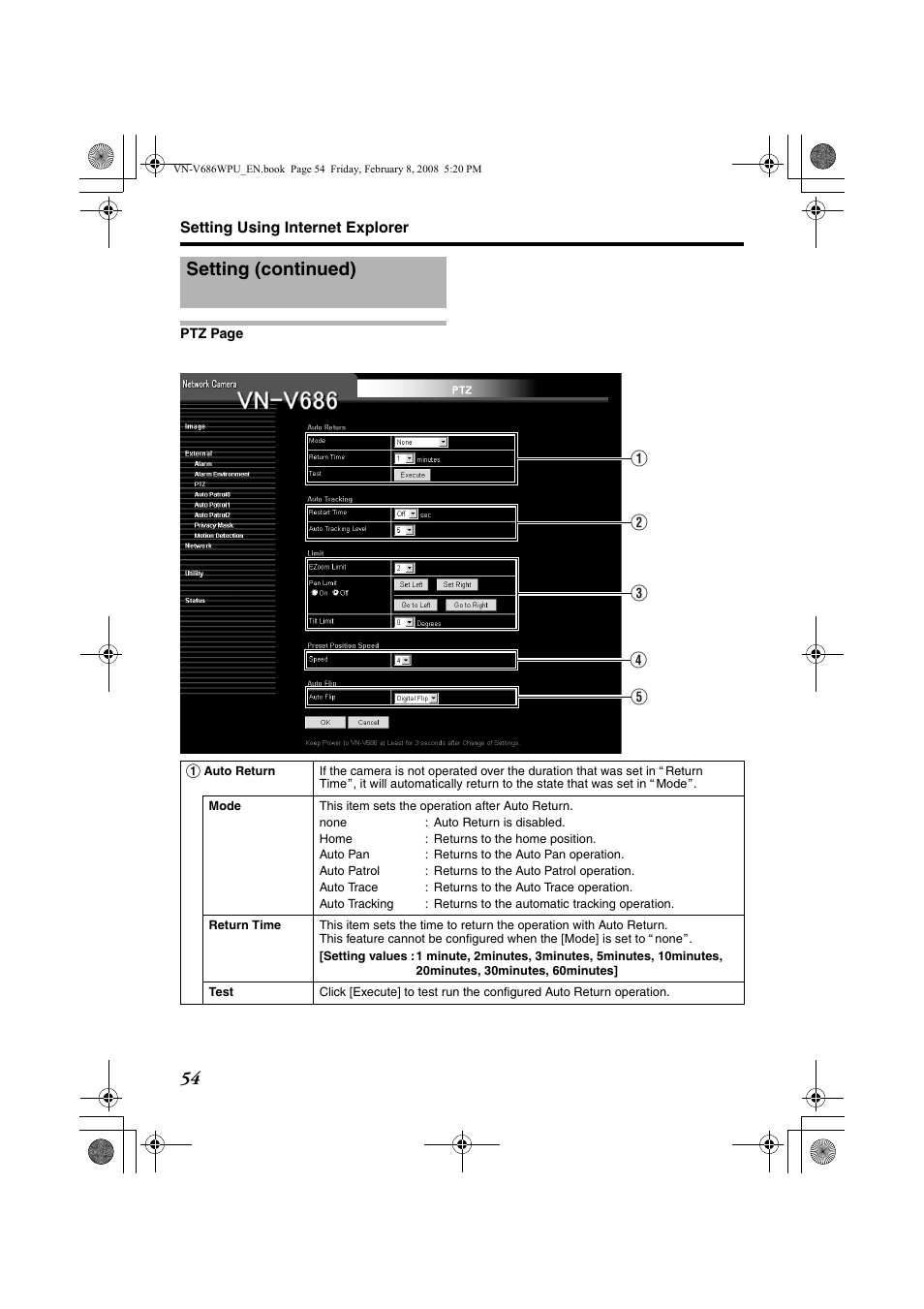 Setting (continued) | JVC VN-V686WPU User Manual | Page 54 / 119