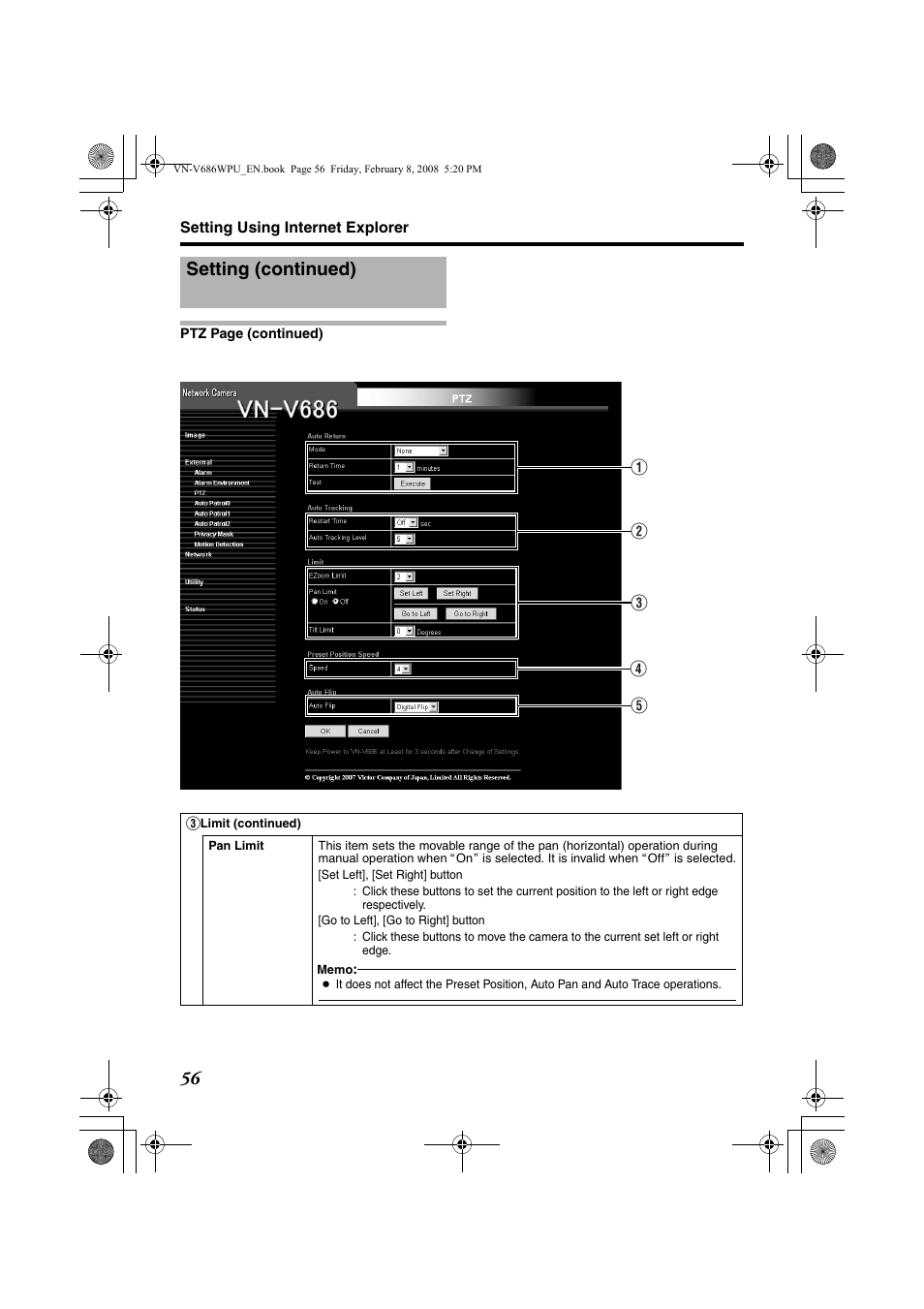 Setting (continued) | JVC VN-V686WPU User Manual | Page 56 / 119