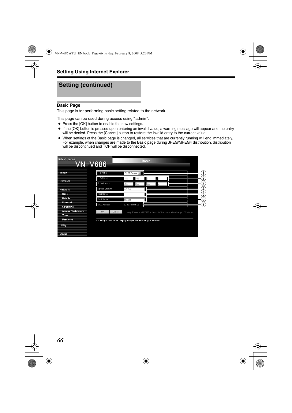 Setting (continued) | JVC VN-V686WPU User Manual | Page 66 / 119