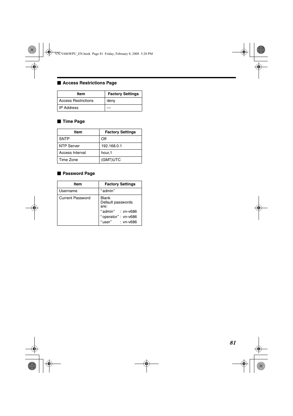 JVC VN-V686WPU User Manual | Page 81 / 119