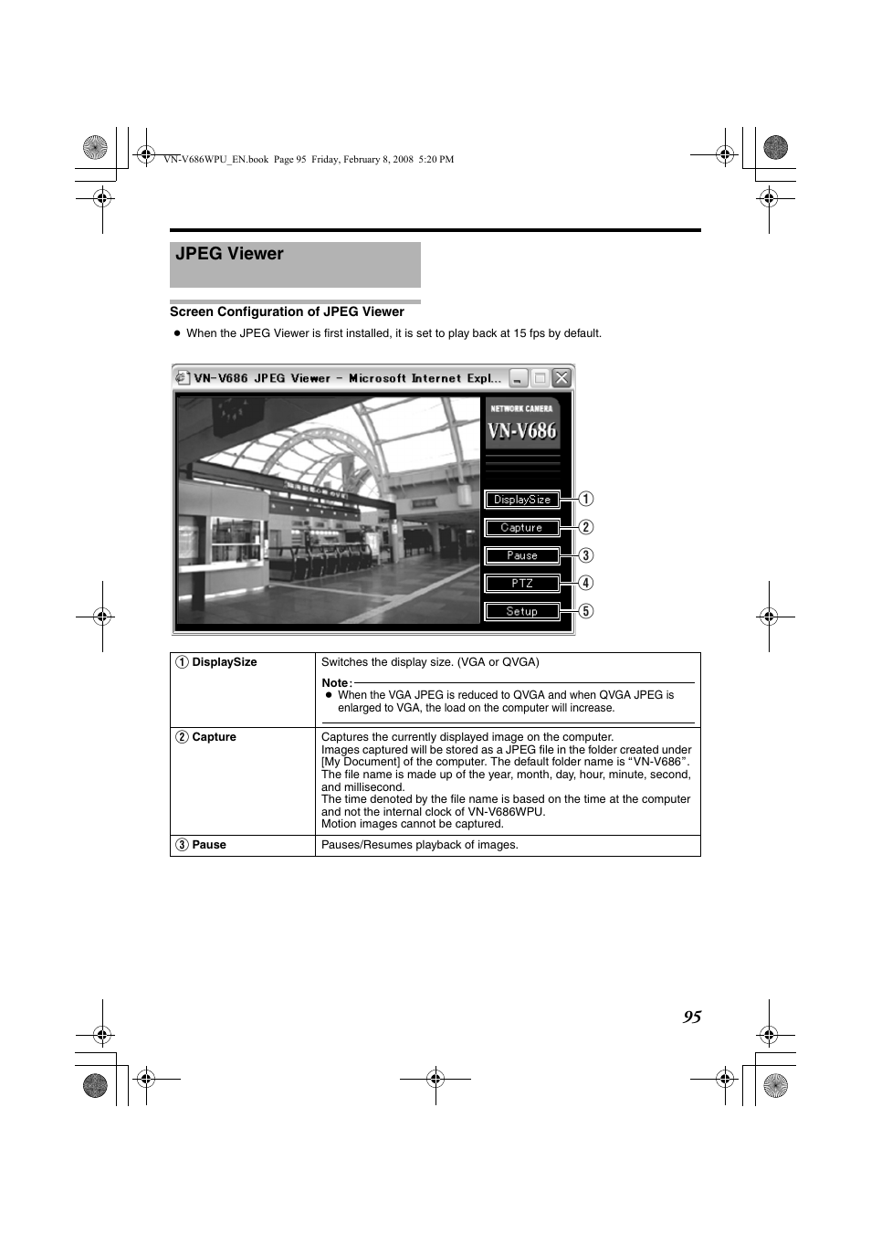 Jpeg viewer, Ascreen configuration of jpeg viewerb | JVC VN-V686WPU User Manual | Page 95 / 119