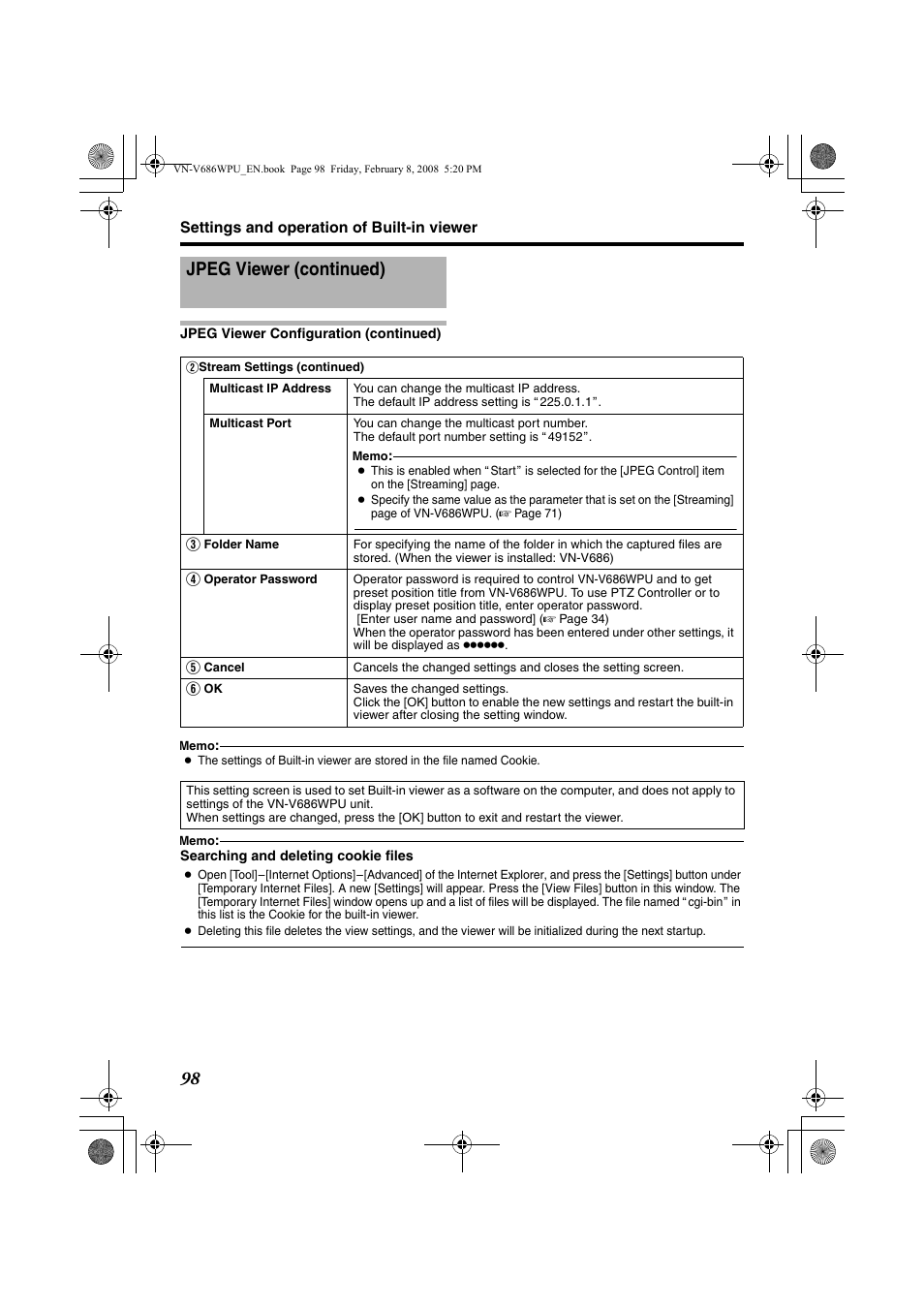 Jpeg viewer (continued) | JVC VN-V686WPU User Manual | Page 98 / 119