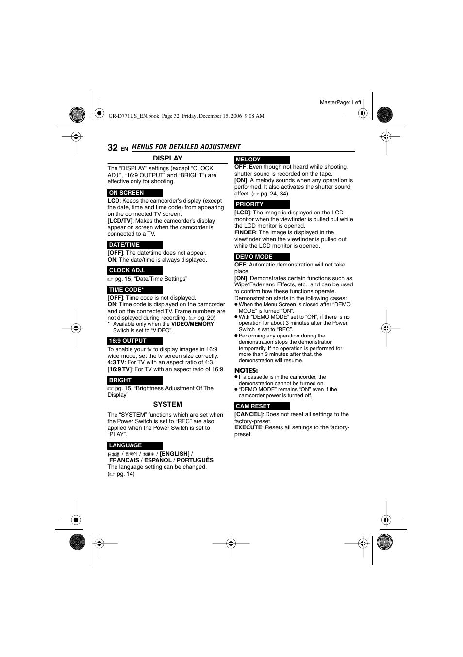 JVC GR-D771U User Manual | Page 32 / 48