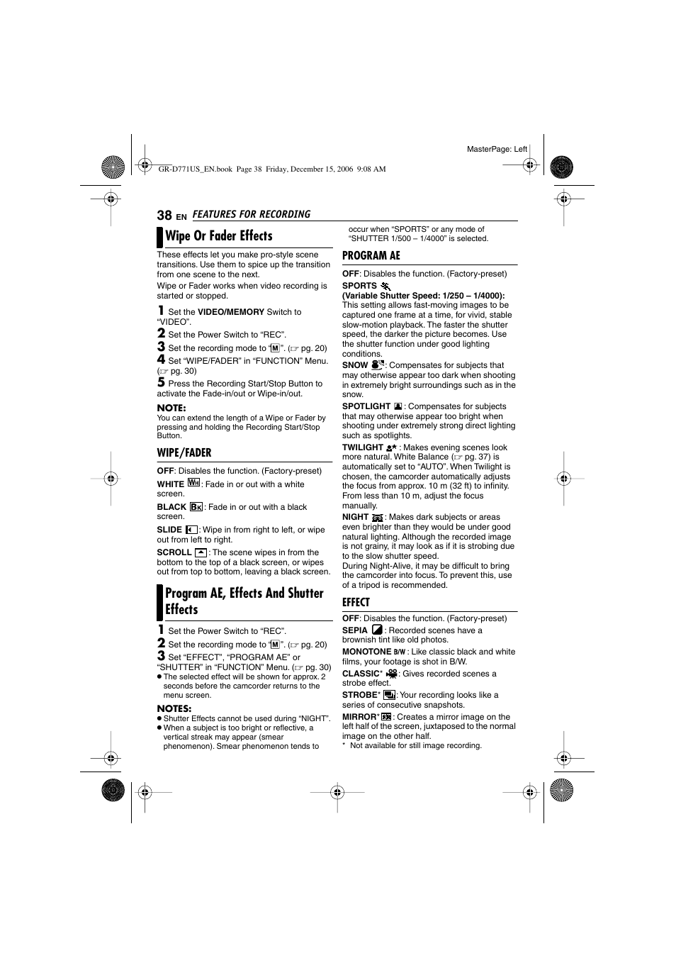 JVC GR-D771U User Manual | Page 38 / 48