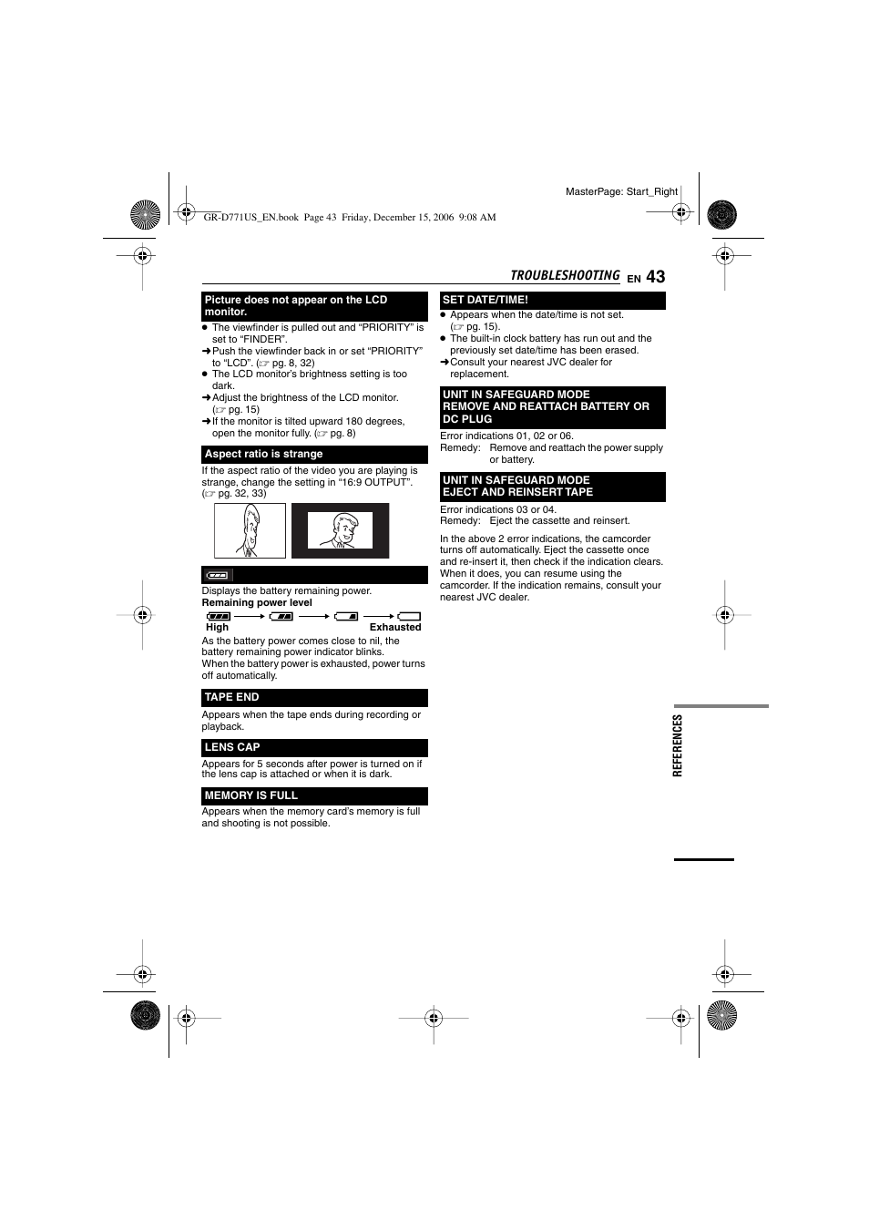 Troubleshooting | JVC GR-D771U User Manual | Page 43 / 48