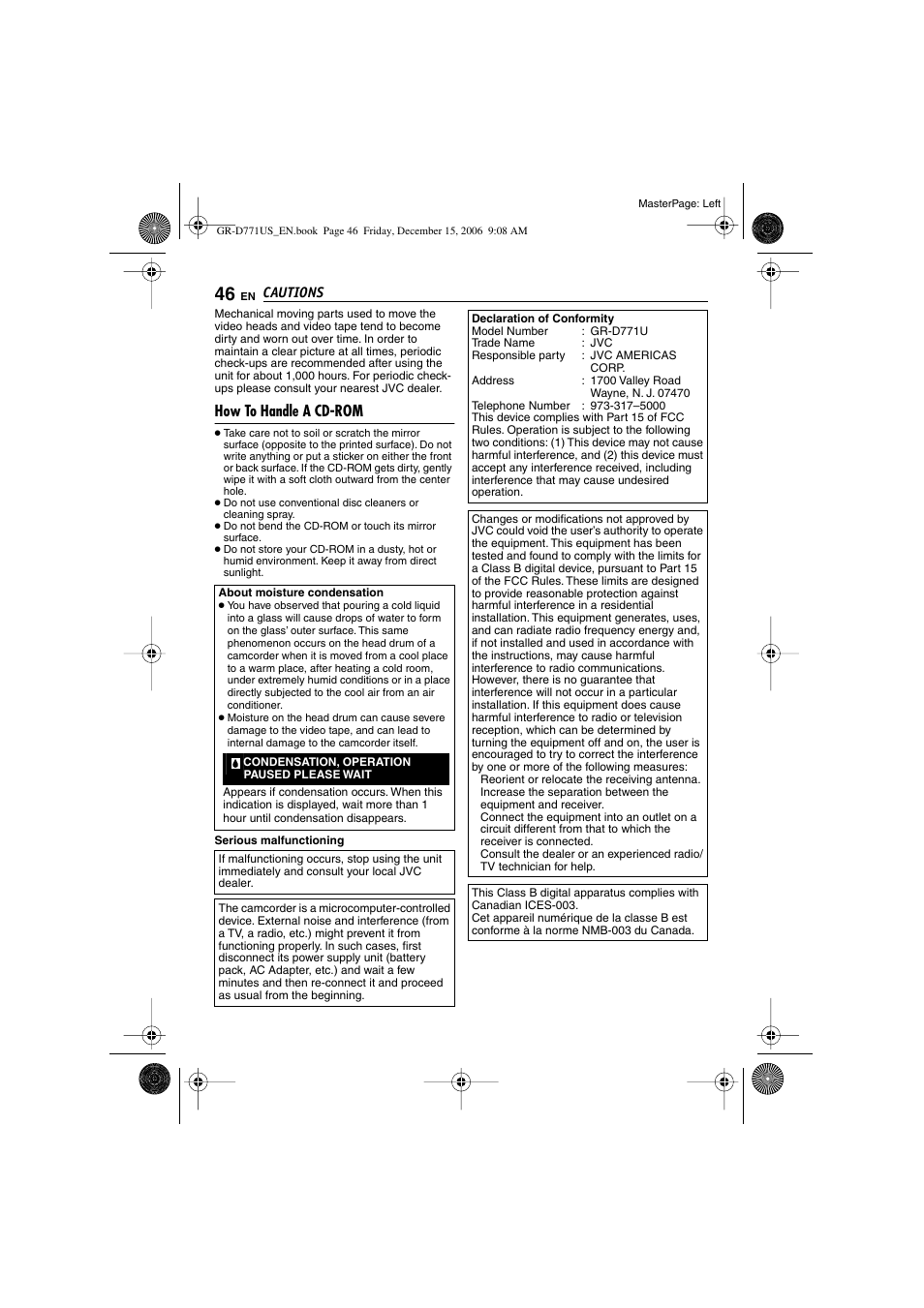 How to handle a cd-rom | JVC GR-D771U User Manual | Page 46 / 48