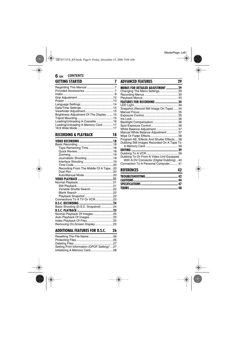 JVC GR-D771U User Manual | Page 6 / 48