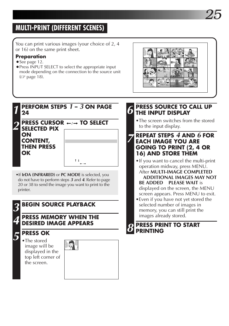 Multi-print (different scenes) | JVC 0199MNV*UN*SW User Manual | Page 25 / 52