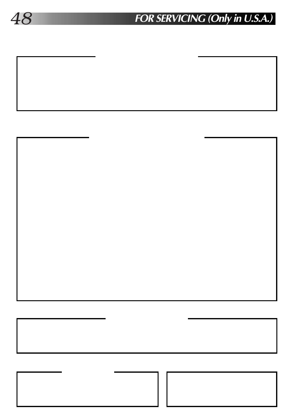 For servicing (only in u.s.a.), How to locate your jvc service center | JVC 0199MNV*UN*SW User Manual | Page 48 / 52