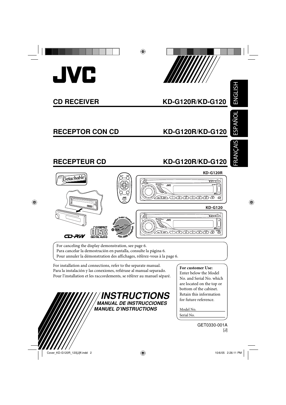 JVC KD-G120R User Manual | 38 pages