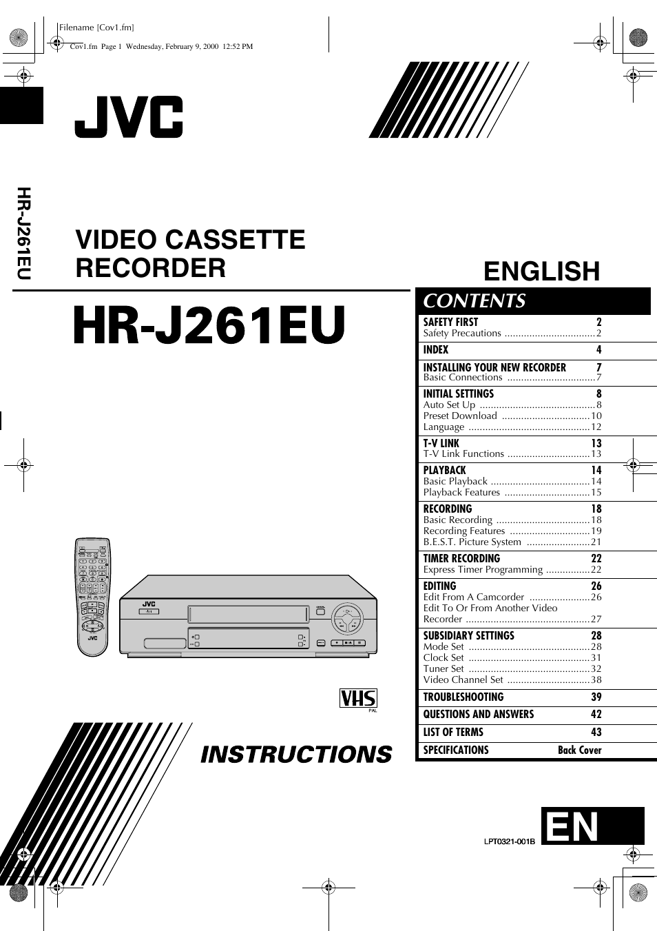 JVC HR-J261EU User Manual | 44 pages