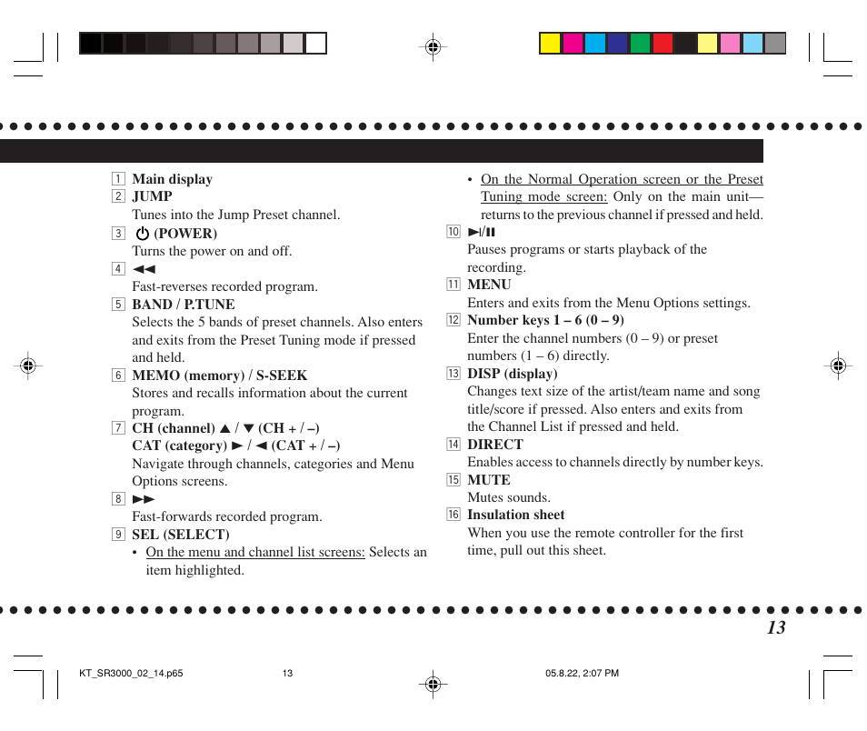 JVC KT-SR3000 User Manual | Page 13 / 48
