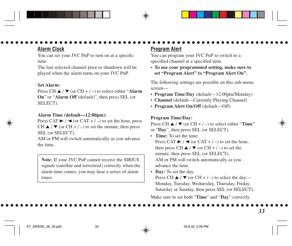 JVC KT-SR3000 User Manual | Page 33 / 48