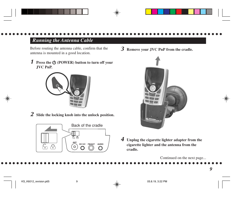 Running the antenna cable | JVC KT-SR3000 User Manual | Page 45 / 48