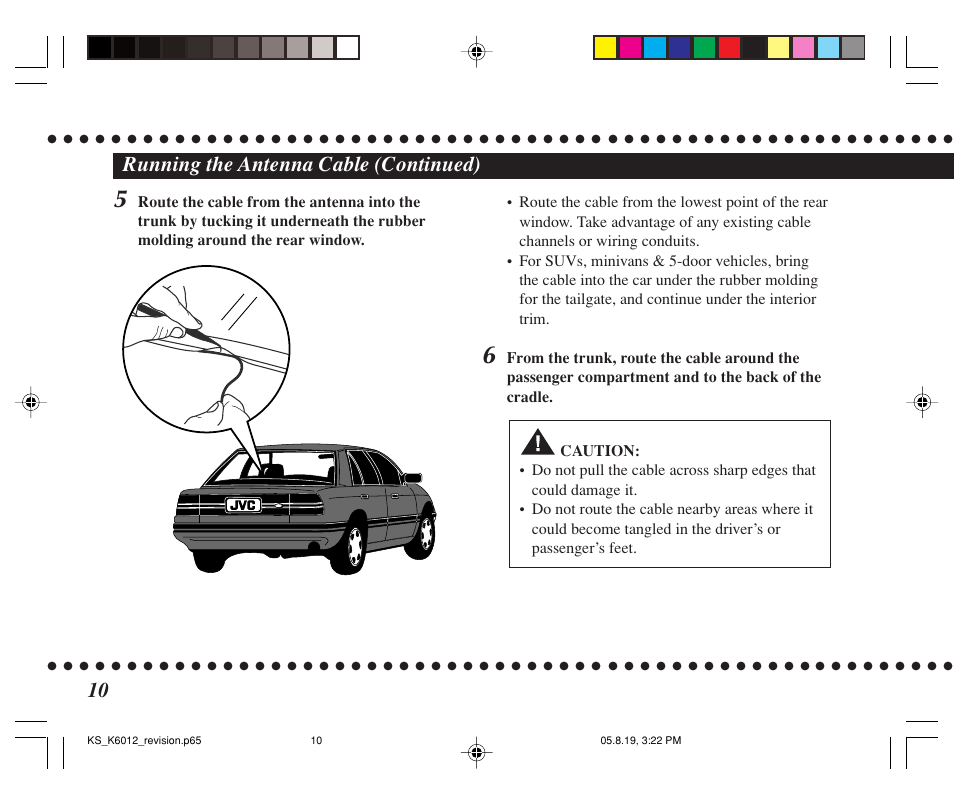 Running the antenna cable (continued) | JVC KT-SR3000 User Manual | Page 46 / 48