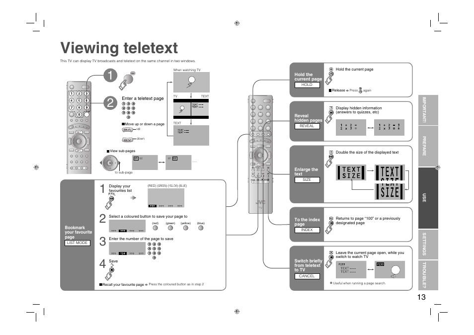 Viewing teletext | JVC 0706TKH-MW-VPC User Manual | Page 14 / 25
