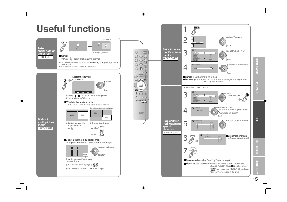 Useful functions | JVC 0706TKH-MW-VPC User Manual | Page 16 / 25