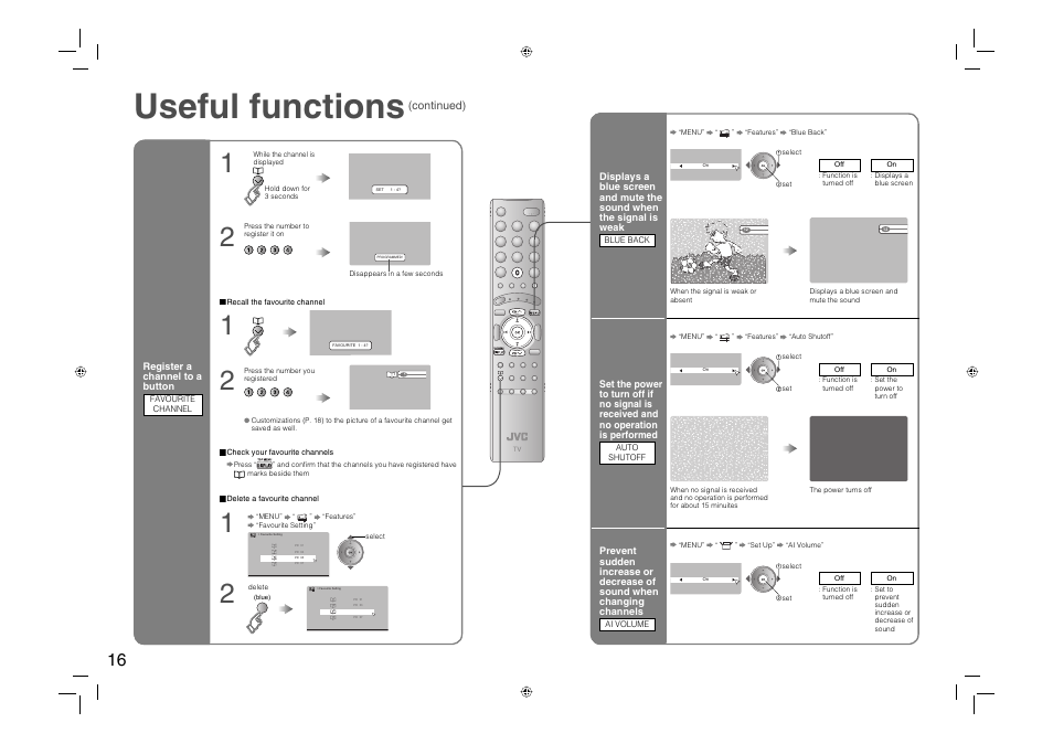Useful functions | JVC 0706TKH-MW-VPC User Manual | Page 17 / 25