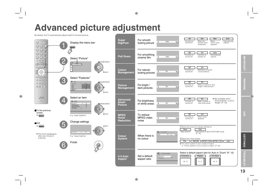 Advanced picture adjustment | JVC 0706TKH-MW-VPC User Manual | Page 20 / 25