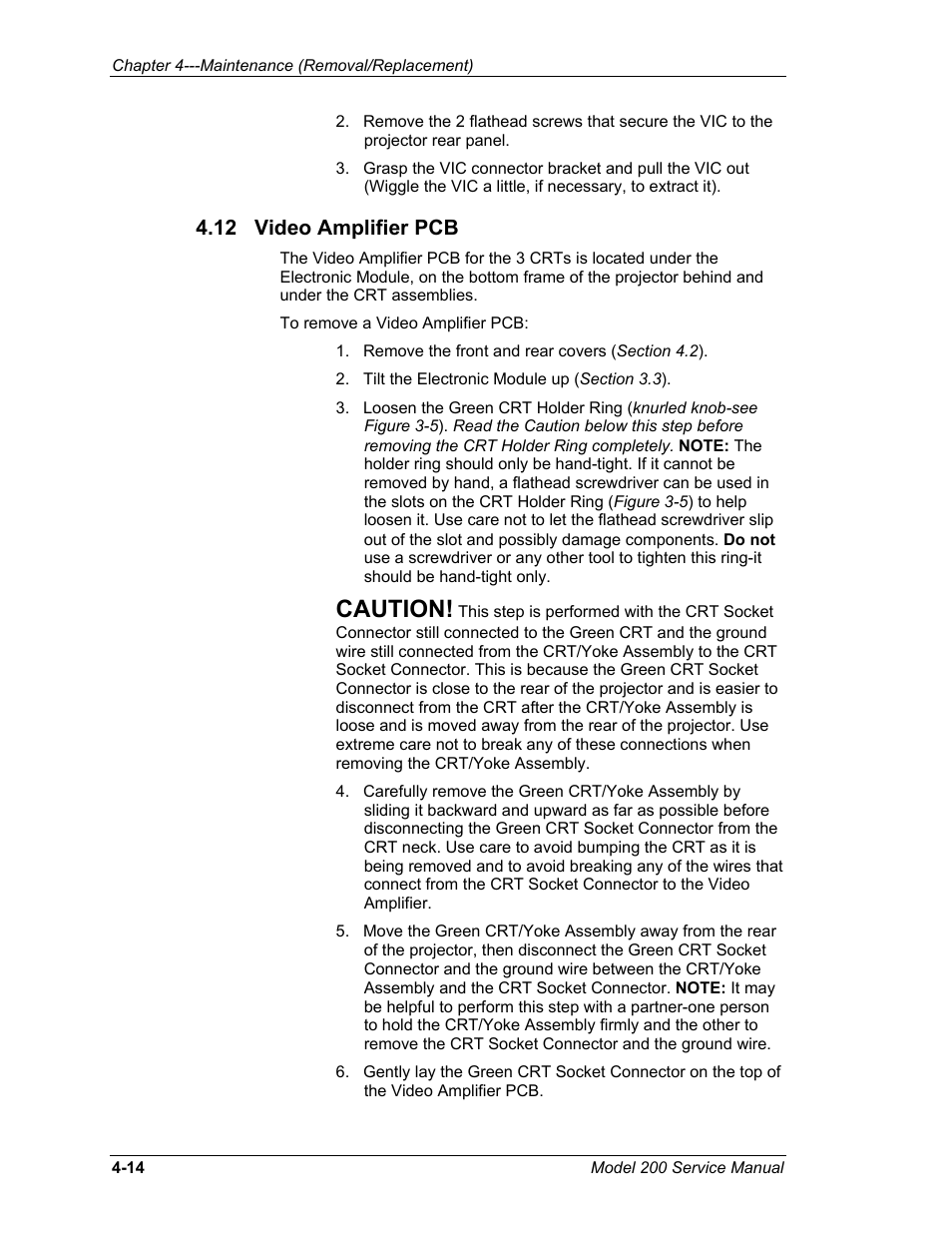 12 video amplifier pcb, Caution | JVC Model 200 User Manual | Page 111 / 140