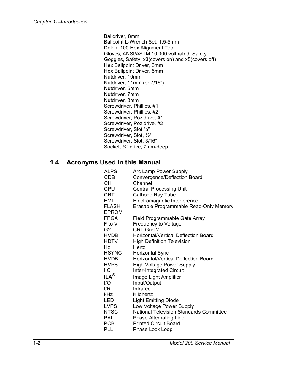 4acronyms used in this manual, 4 acronyms used in this manual | JVC Model 200 User Manual | Page 12 / 140