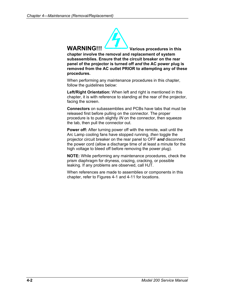 Warning | JVC Model 200 User Manual | Page 99 / 140