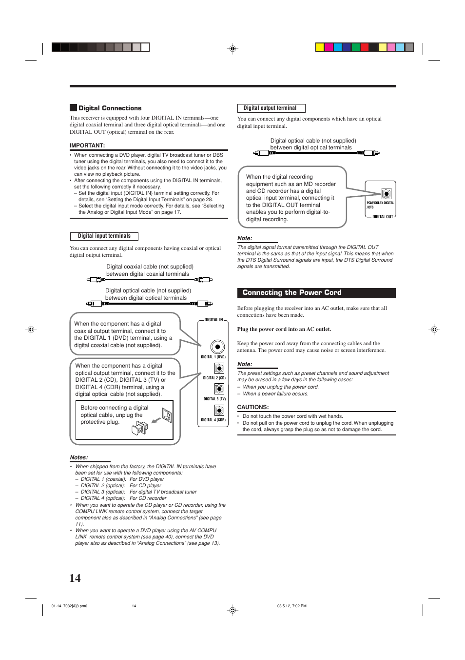 Connecting the power cord | JVC LVT1007-010A[A] User Manual | Page 16 / 53