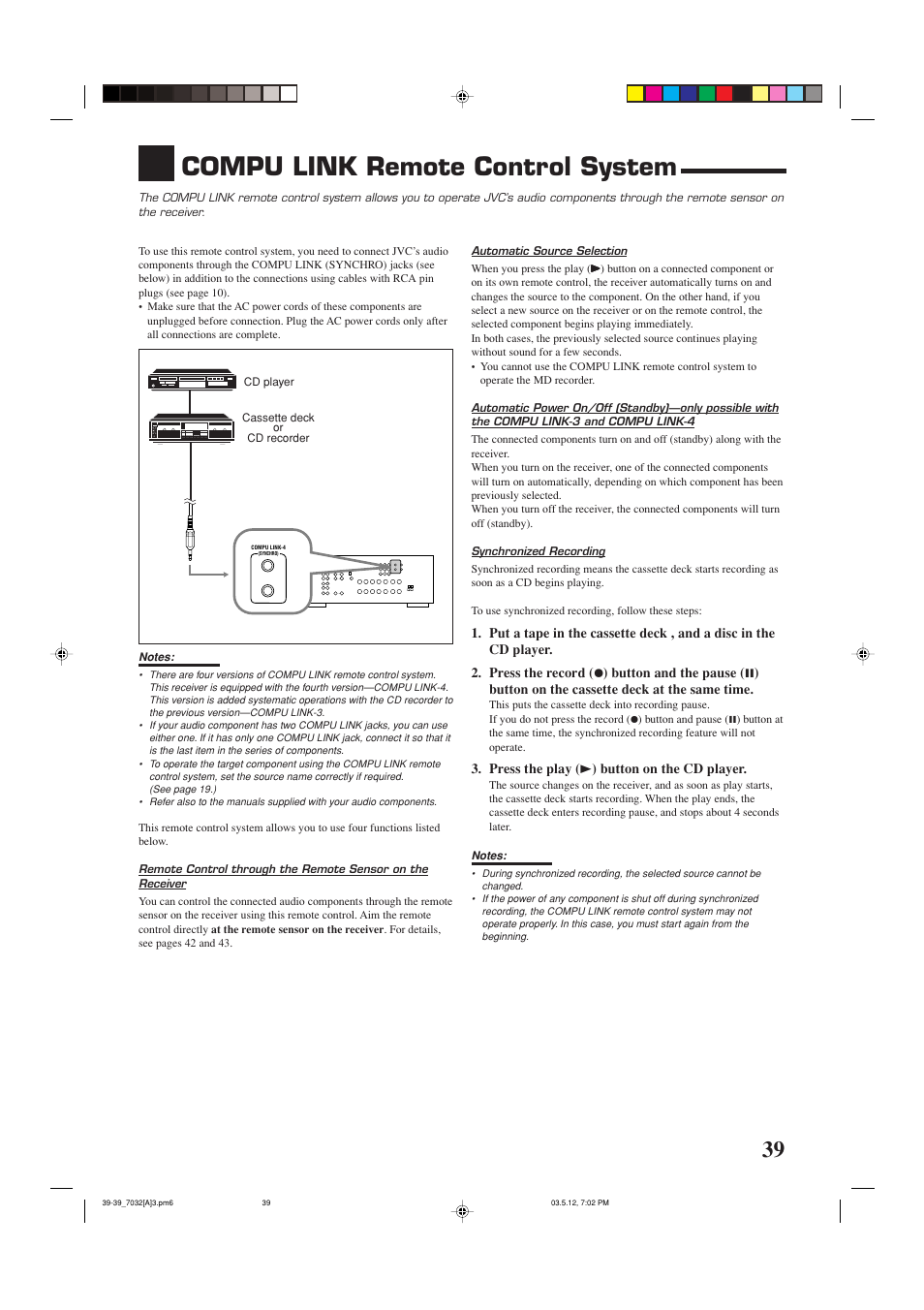 Compu link remote control system | JVC LVT1007-010A[A] User Manual | Page 41 / 53