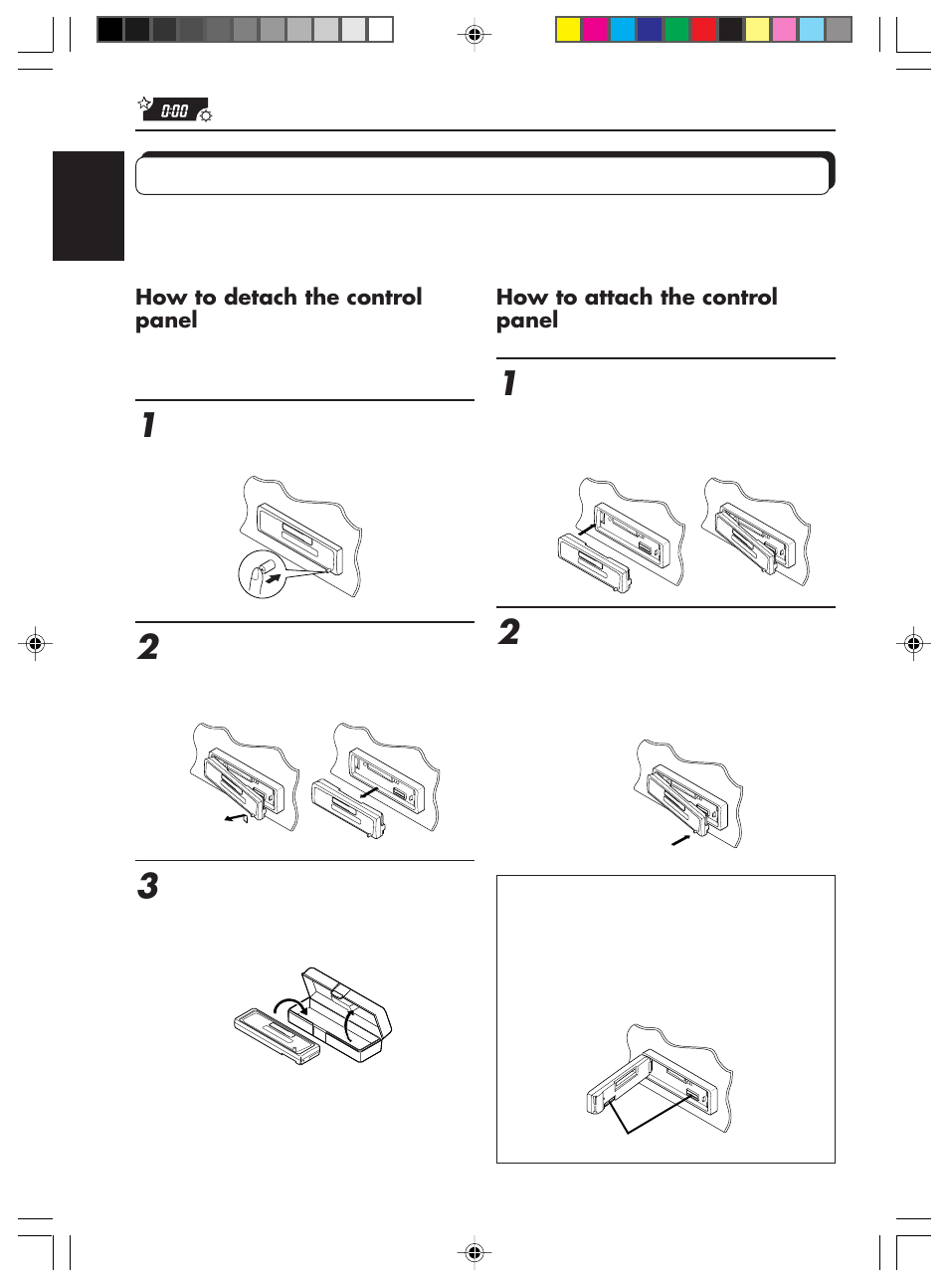 Detaching the control panel | JVC KS-FX201 User Manual | Page 14 / 24