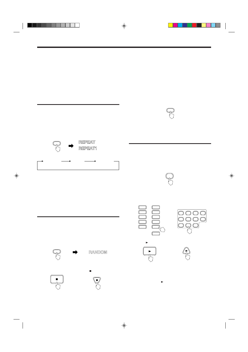 Repeating tracks, Randomly playing tracks | JVC XL-MV7000GD User Manual | Page 18 / 32